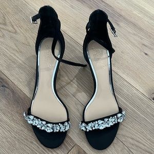 Black Heels With Diamond Strap